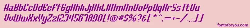 BaccusexpandedItalic Font – Purple Fonts on Pink Background
