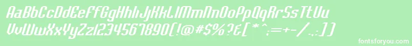 BaccusexpandedItalic Font – White Fonts on Green Background