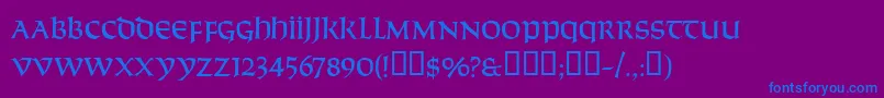 Solemnity Font – Blue Fonts on Purple Background