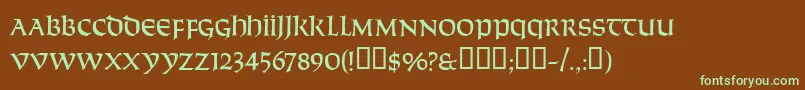 Solemnity Font – Green Fonts on Brown Background