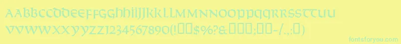 Czcionka Solemnity – zielone czcionki na żółtym tle