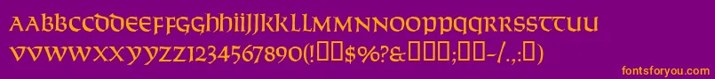 Solemnity Font – Orange Fonts on Purple Background