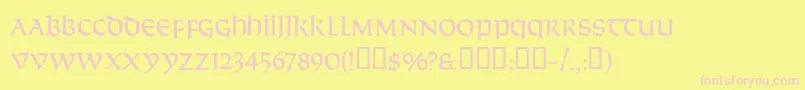 Solemnity Font – Pink Fonts on Yellow Background