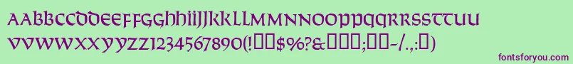 Solemnity Font – Purple Fonts on Green Background
