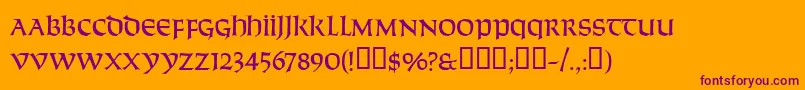 Solemnity Font – Purple Fonts on Orange Background