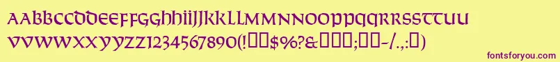 Solemnity Font – Purple Fonts on Yellow Background