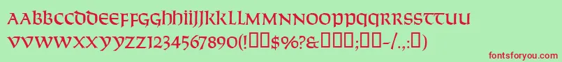 Solemnity Font – Red Fonts on Green Background