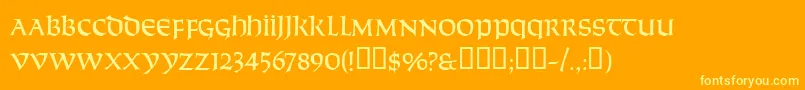 Solemnity Font – Yellow Fonts on Orange Background