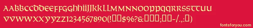 Solemnity Font – Yellow Fonts on Red Background