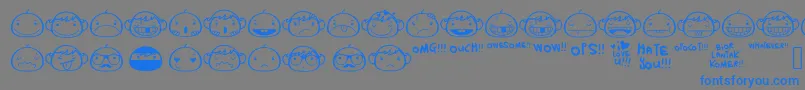Czcionka FaceAlin – niebieskie czcionki na szarym tle