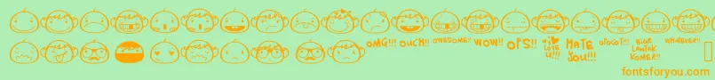 Police FaceAlin – polices orange sur fond vert