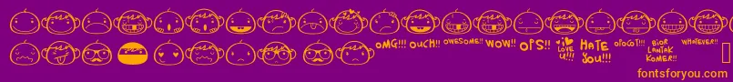 FaceAlin Font – Orange Fonts on Purple Background
