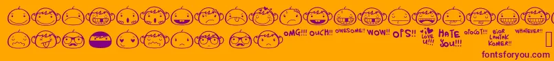 FaceAlin-Schriftart – Violette Schriften auf orangefarbenem Hintergrund