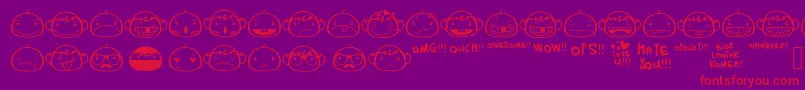 FaceAlin-Schriftart – Rote Schriften auf violettem Hintergrund