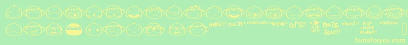 Czcionka FaceAlin – żółte czcionki na zielonym tle