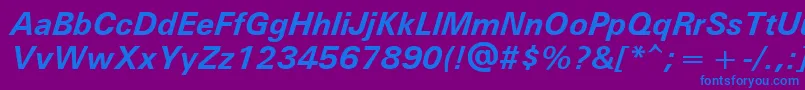 UniversРџРѕР»СѓР¶РёСЂРЅС‹Р№РљСѓСЂСЃРёРІ Font – Blue Fonts on Purple Background