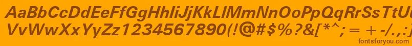 UniversРџРѕР»СѓР¶РёСЂРЅС‹Р№РљСѓСЂСЃРёРІ Font – Brown Fonts on Orange Background