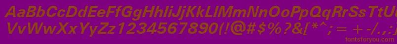 UniversРџРѕР»СѓР¶РёСЂРЅС‹Р№РљСѓСЂСЃРёРІ Font – Brown Fonts on Purple Background