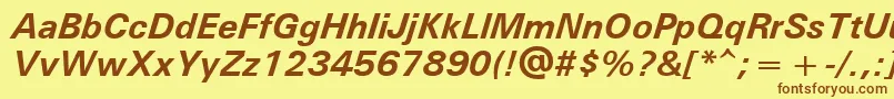 UniversРџРѕР»СѓР¶РёСЂРЅС‹Р№РљСѓСЂСЃРёРІ Font – Brown Fonts on Yellow Background