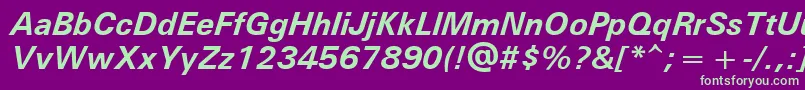 UniversРџРѕР»СѓР¶РёСЂРЅС‹Р№РљСѓСЂСЃРёРІ Font – Green Fonts on Purple Background
