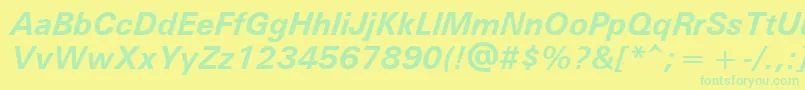 UniversРџРѕР»СѓР¶РёСЂРЅС‹Р№РљСѓСЂСЃРёРІ Font – Green Fonts on Yellow Background