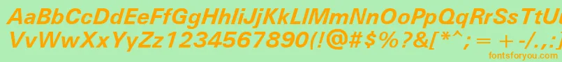UniversРџРѕР»СѓР¶РёСЂРЅС‹Р№РљСѓСЂСЃРёРІ Font – Orange Fonts on Green Background