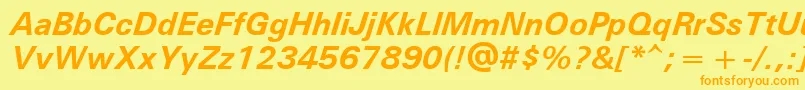 UniversРџРѕР»СѓР¶РёСЂРЅС‹Р№РљСѓСЂСЃРёРІ Font – Orange Fonts on Yellow Background