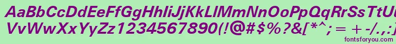 UniversРџРѕР»СѓР¶РёСЂРЅС‹Р№РљСѓСЂСЃРёРІ Font – Purple Fonts on Green Background