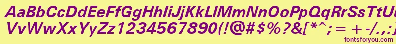UniversРџРѕР»СѓР¶РёСЂРЅС‹Р№РљСѓСЂСЃРёРІ Font – Purple Fonts on Yellow Background
