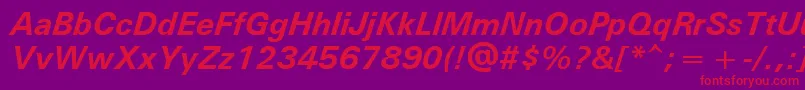 UniversРџРѕР»СѓР¶РёСЂРЅС‹Р№РљСѓСЂСЃРёРІ Font – Red Fonts on Purple Background