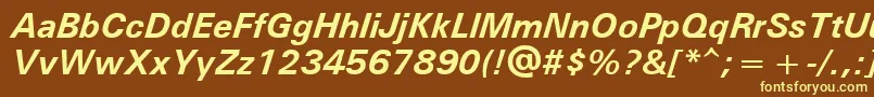 UniversРџРѕР»СѓР¶РёСЂРЅС‹Р№РљСѓСЂСЃРёРІ Font – Yellow Fonts on Brown Background