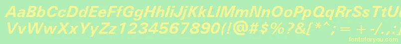UniversРџРѕР»СѓР¶РёСЂРЅС‹Р№РљСѓСЂСЃРёРІ Font – Yellow Fonts on Green Background
