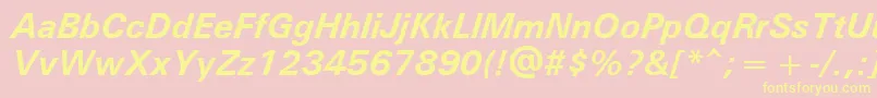 UniversРџРѕР»СѓР¶РёСЂРЅС‹Р№РљСѓСЂСЃРёРІ Font – Yellow Fonts on Pink Background