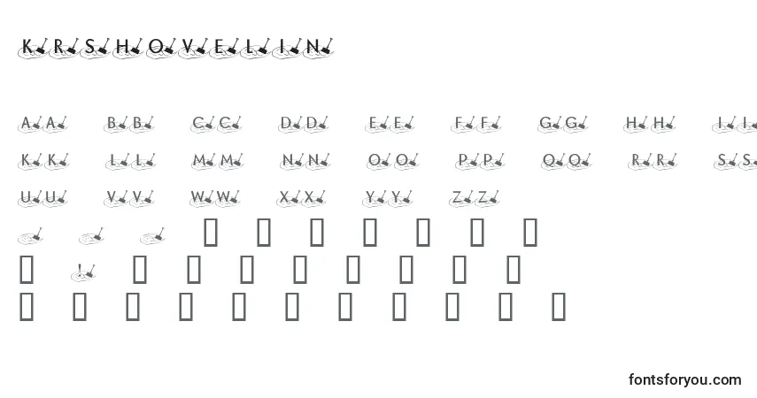 Schriftart KrShovelin – Alphabet, Zahlen, spezielle Symbole