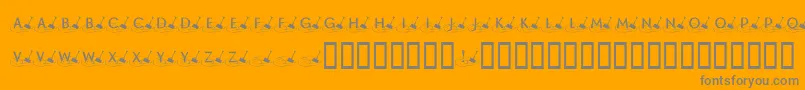 フォントKrShovelin – オレンジの背景に灰色の文字