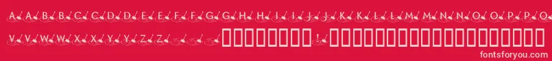 フォントKrShovelin – 赤い背景にピンクのフォント