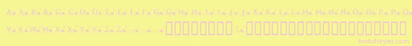 KrShovelin-fontti – vaaleanpunaiset fontit keltaisella taustalla