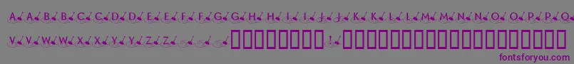 Шрифт KrShovelin – фиолетовые шрифты на сером фоне