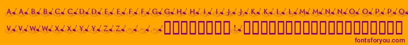 KrShovelin-fontti – violetit fontit oranssilla taustalla