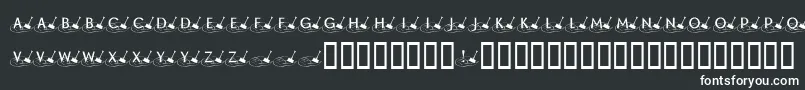 KrShovelin-fontti – valkoiset fontit mustalla taustalla