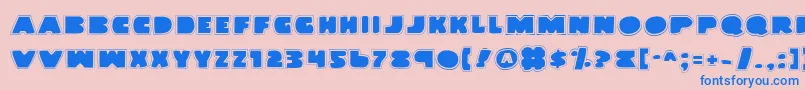 フォントLandwv2p – ピンクの背景に青い文字