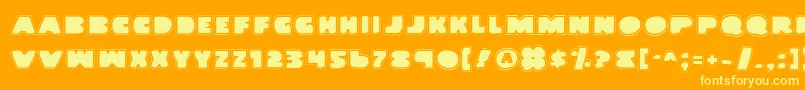 フォントLandwv2p – オレンジの背景に黄色の文字