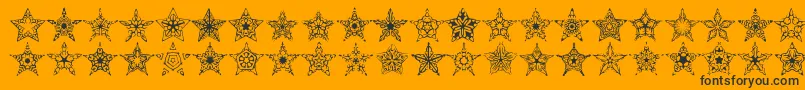 Fonte 90StarsBrk – fontes pretas em um fundo laranja