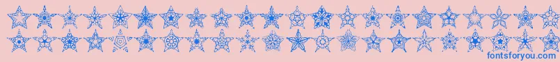 90StarsBrk Font – Blue Fonts on Pink Background