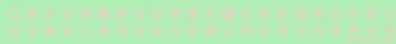 90StarsBrk Font – Pink Fonts on Green Background