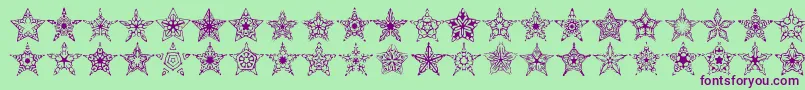 90StarsBrk Font – Purple Fonts on Green Background