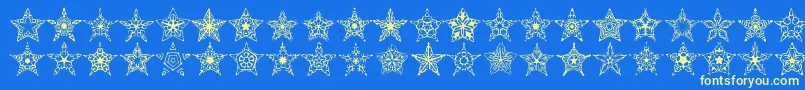 90StarsBrk Font – Yellow Fonts on Blue Background