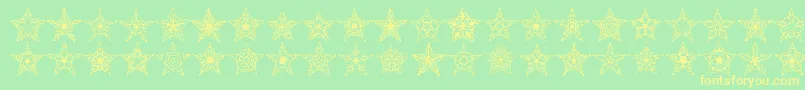 90StarsBrk Font – Yellow Fonts on Green Background