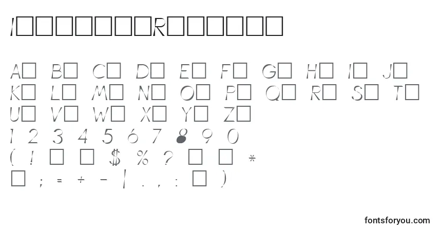 Czcionka IllusionRegular – alfabet, cyfry, specjalne znaki