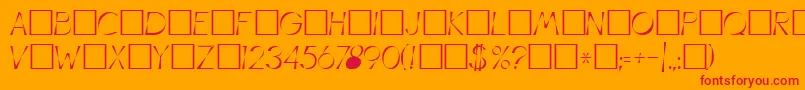 IllusionRegular-Schriftart – Rote Schriften auf orangefarbenem Hintergrund